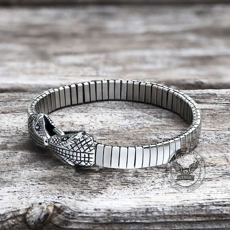 Double Snake Heads Stainless Steel Bracelet