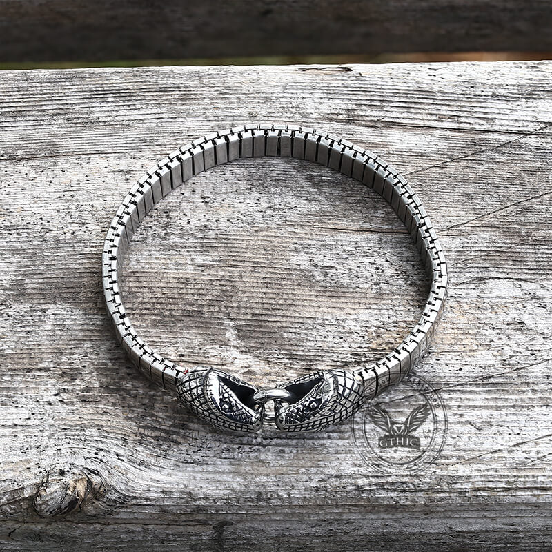 Double Snake Heads Stainless Steel Bracelet
