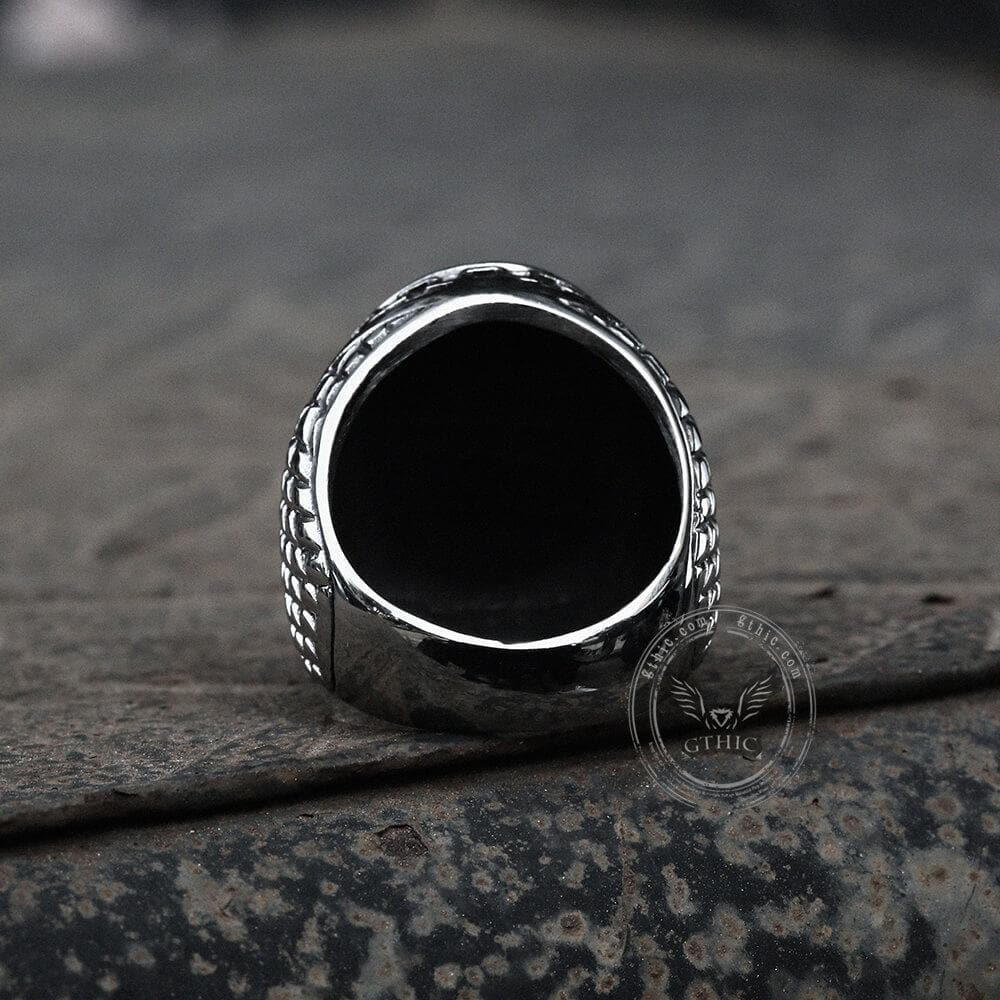 Dragon Scale Pattern Stainless Steel Cross Ring