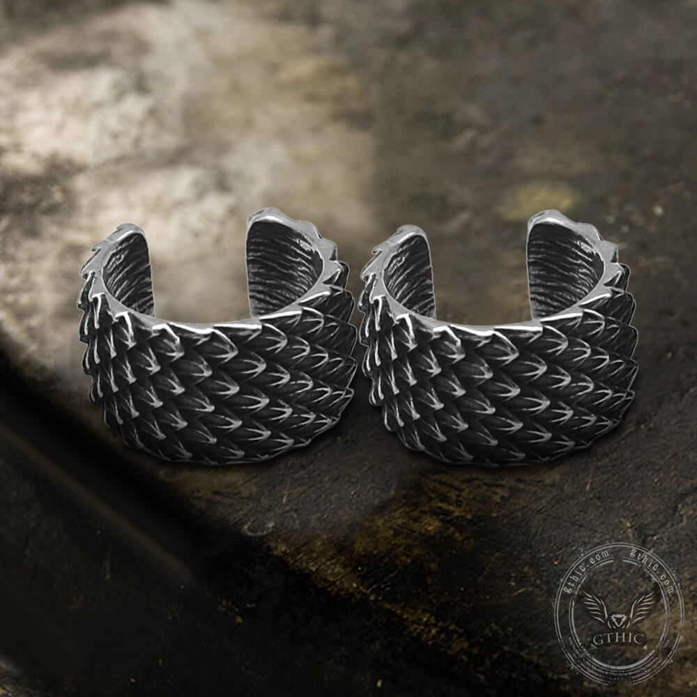 Dragon Scale Stainless Steel Ear Cuffs
