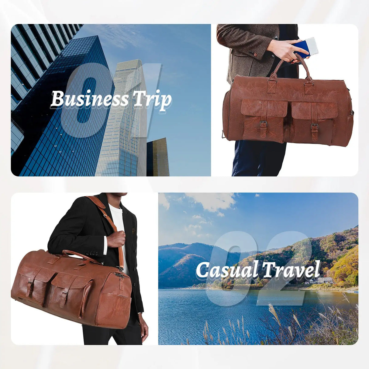 Large Capacity Men's Leather Suit Storage Bag - Lootquake