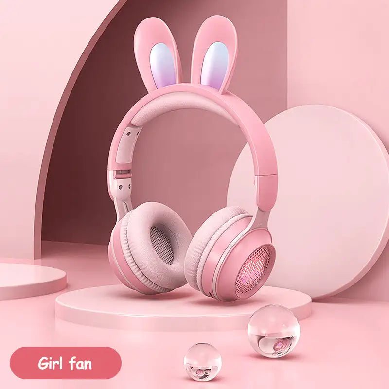 Rabbit Ear Headphones Wireless Luminous Extendable Wheat Headphones - Lootquake