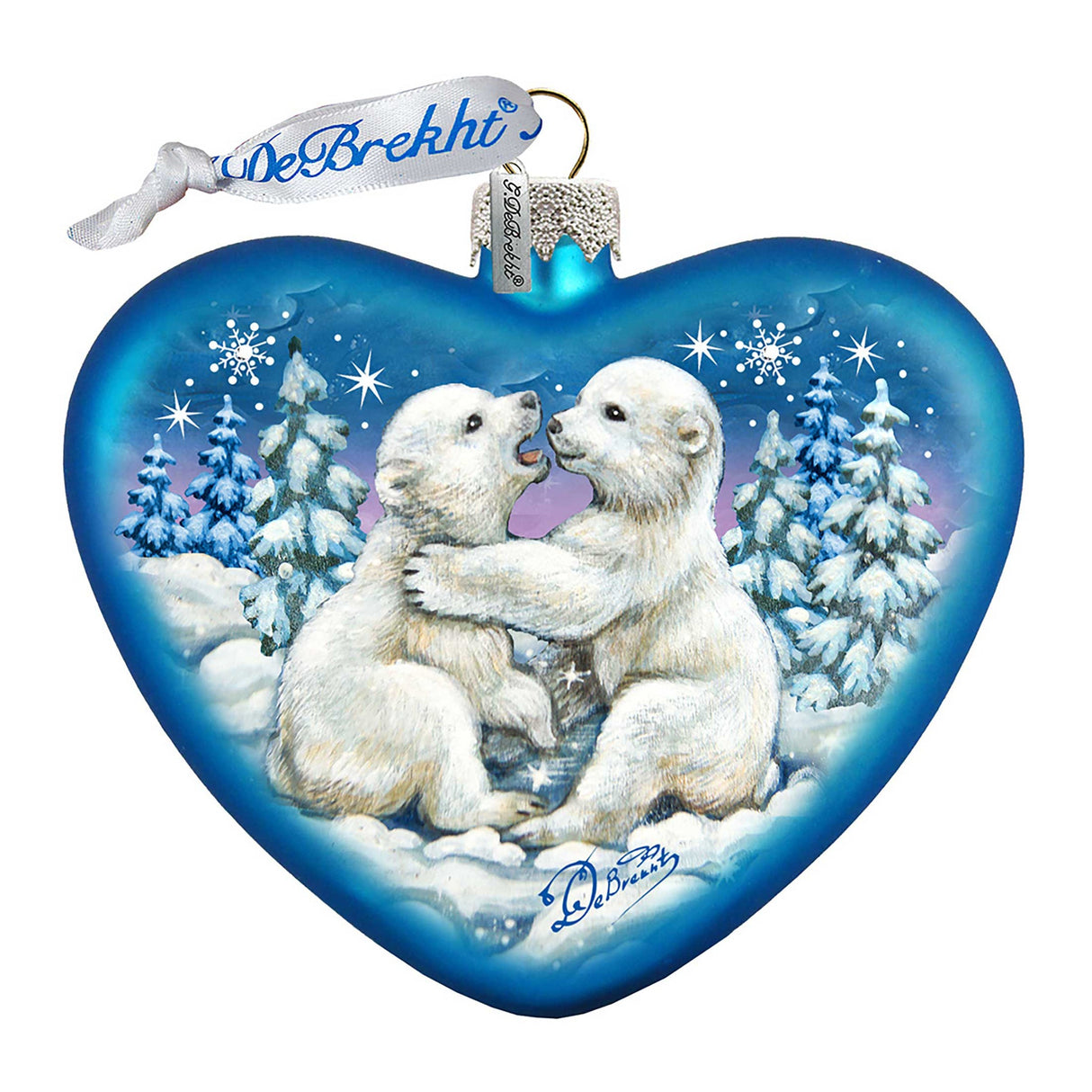 Adorno de cristal de cachorros polares de G. DeBrekht - Decoración navideña con temática de vida silvestre - 753-010