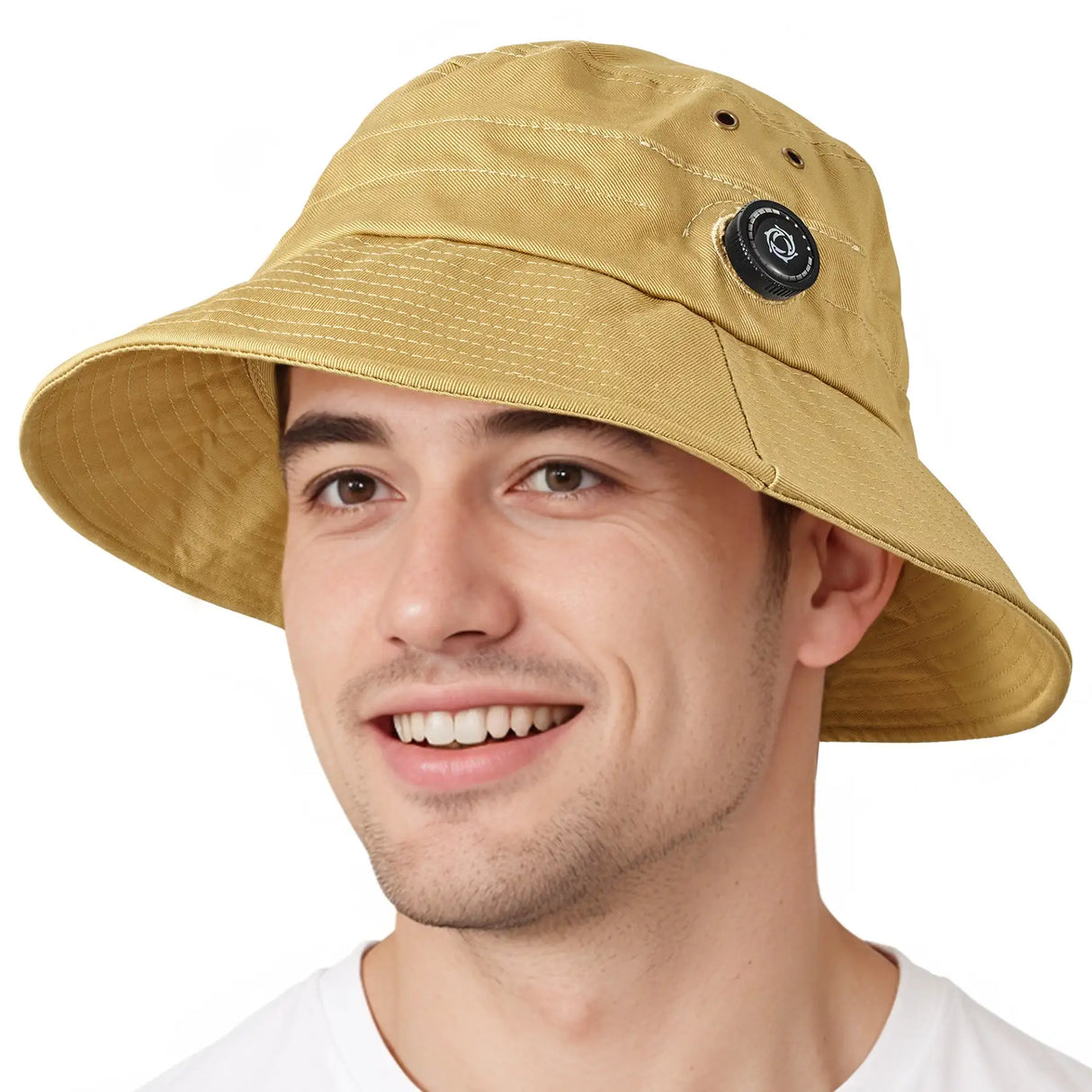 Cotton Bucket Hat For Men Women Adjustable Knob Sun Hat Wide Brim Fishing Hat For Walking Daily Outdoor - Lootquake