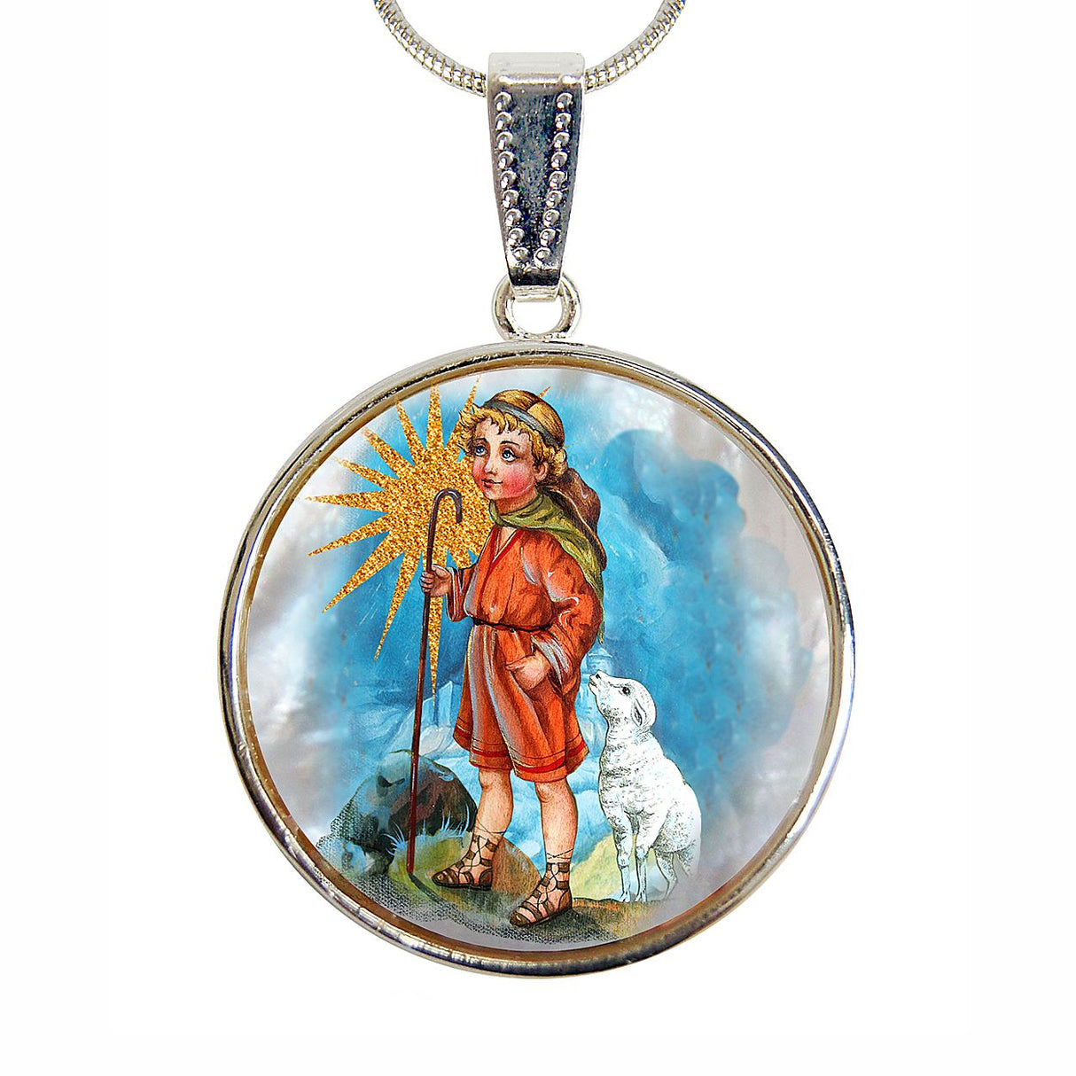 Collar de nácar bañado en plata - 43045