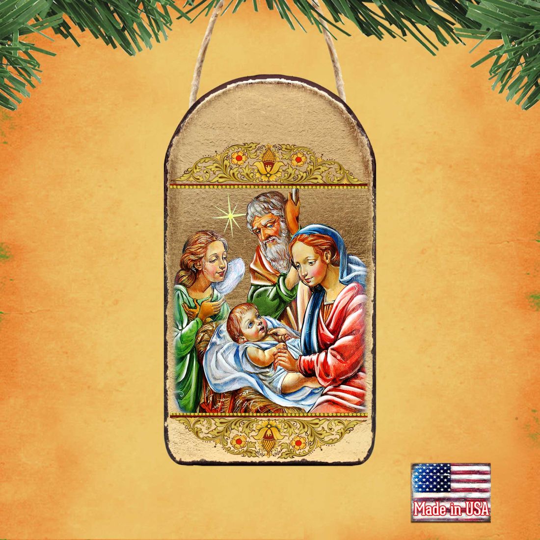Adorno religioso cristiano de la Natividad con ángel - Decoración inspiradora - 87049