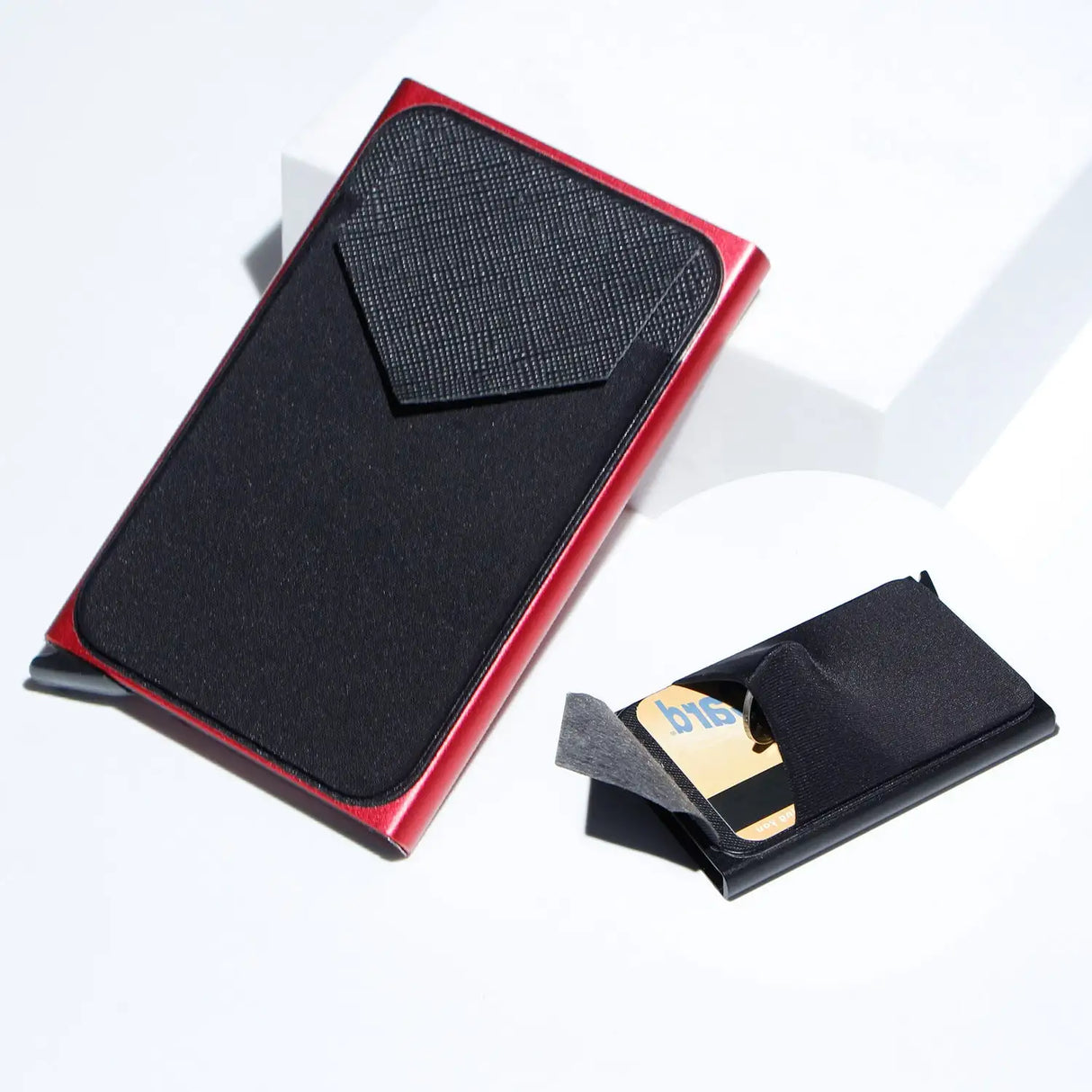 Metal Card Holder, Money Clip Aluminum Alloy Lycra Cloth - Lootquake