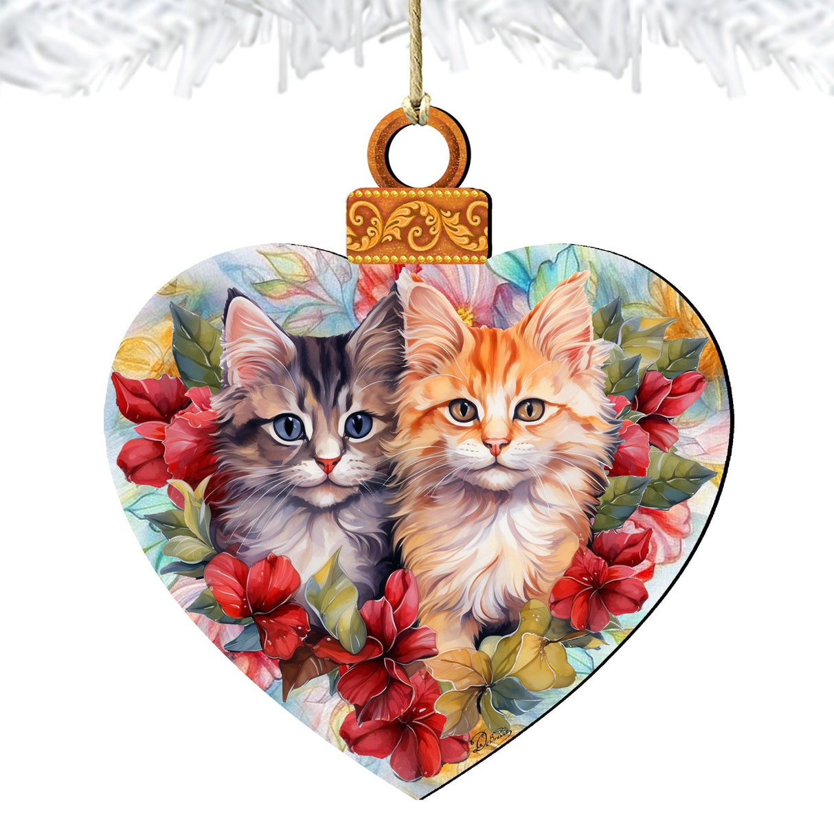 Cute Kittens Wooden Ornaments by G. Debrekht Pets Decor - 8611091