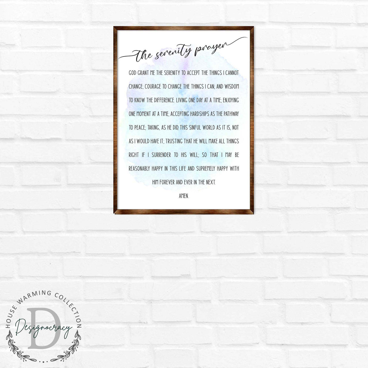 Oración de la Serenidad - Bendición de la cocina de madera - Dios, concédeme la serenidad - Decoración contemporánea - Arte mural religioso - Arte mural para habitación infantil - 310340