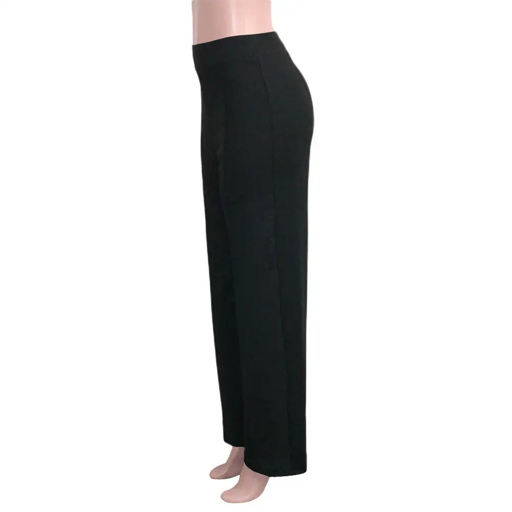 Solid Color Casual Pants Slim, High-waisted Bell Bottoms - Lootquake