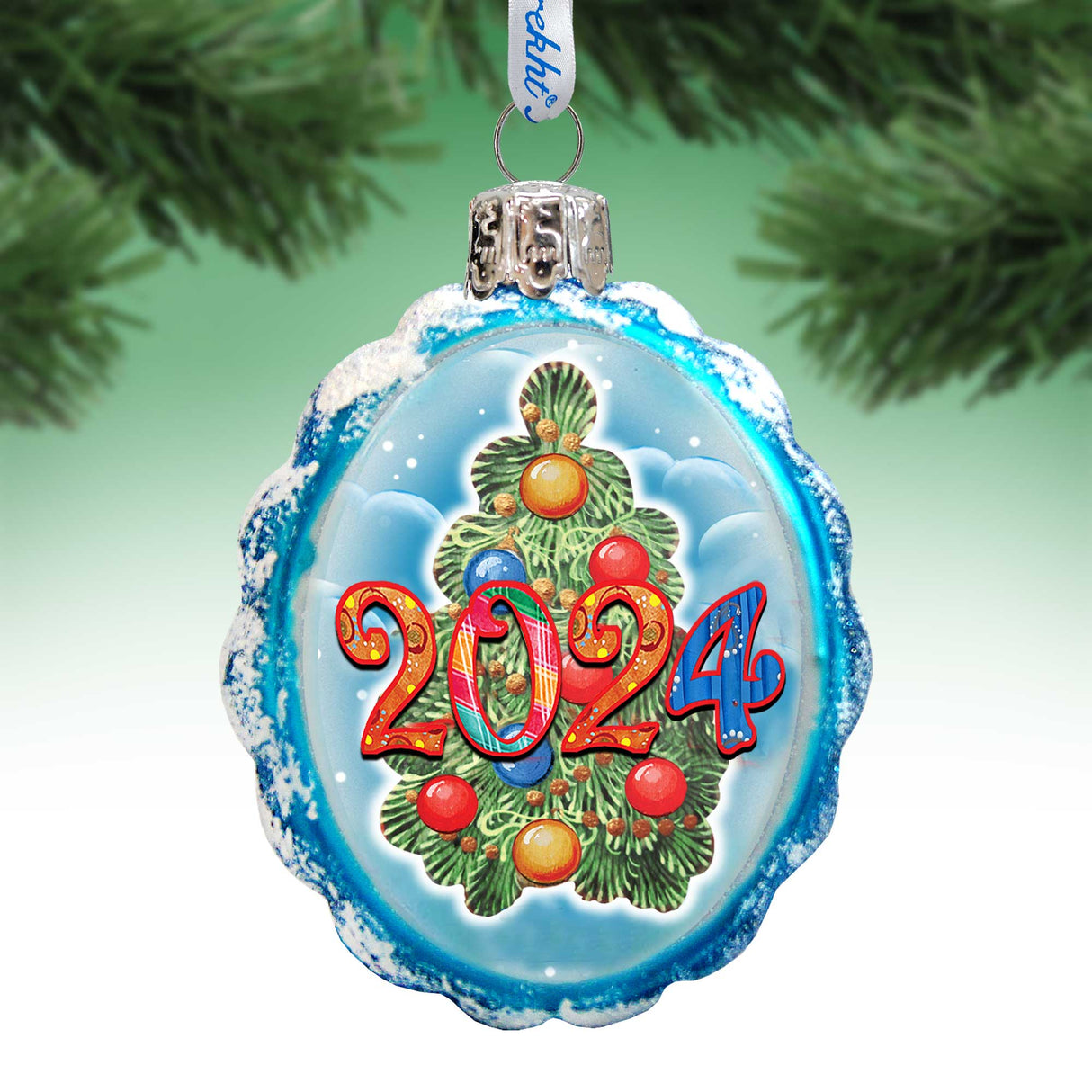 2024 Dated Mercury Glass Ornament by G. Debrekht - Christmas Decor - 773017-D24