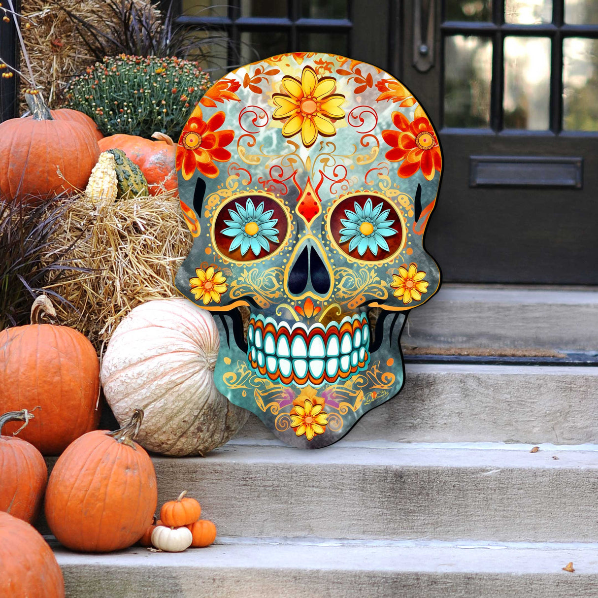 Decoración navideña de calavera de azúcar para puerta de G. DeBrekht - Decoración de Halloween - 8652793H