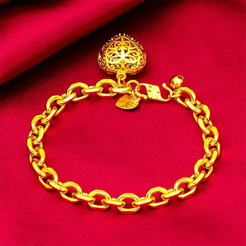 Vietnam Placer Gold Women's Heart Bracelet - Lootquake