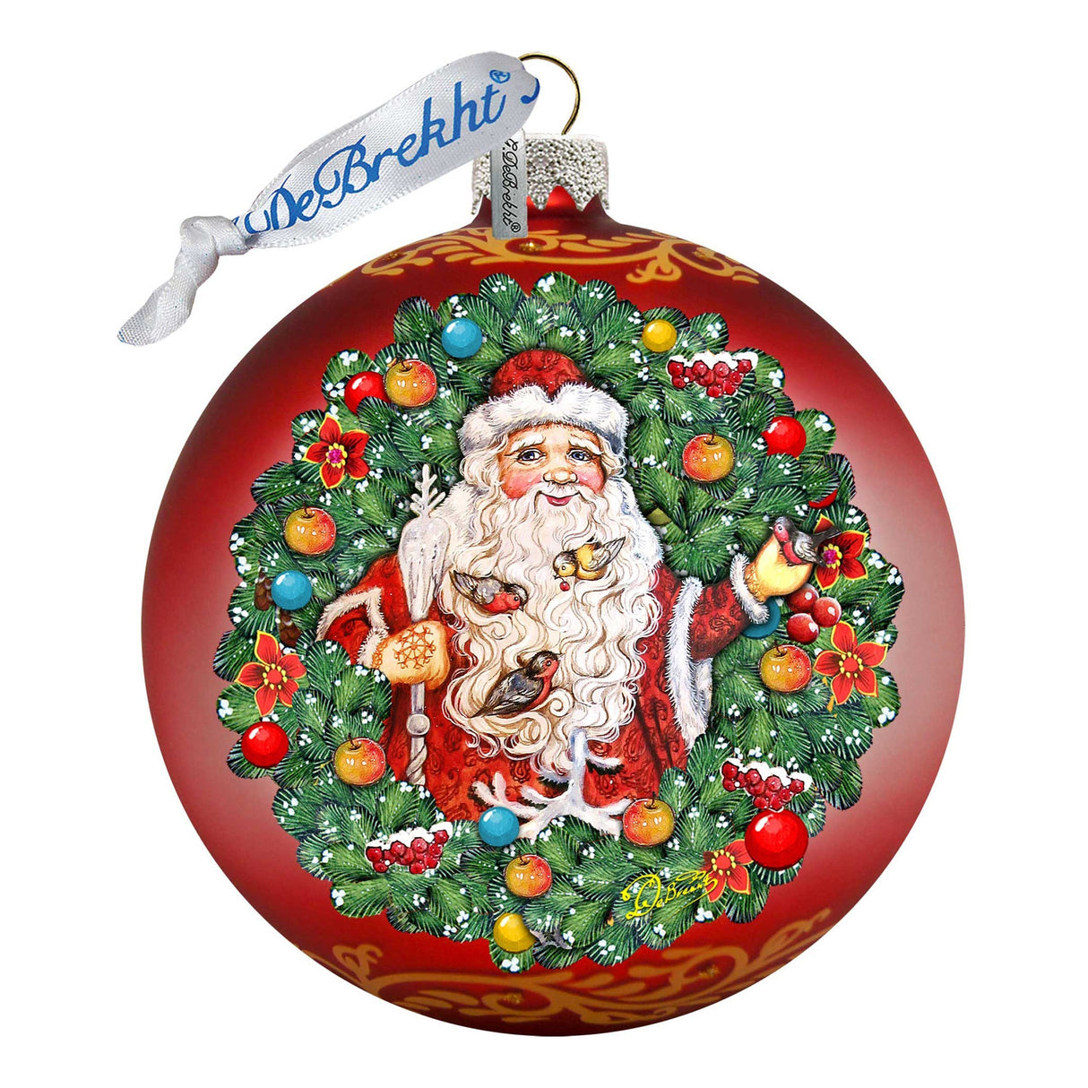 Adorno de cristal de Papá Noel, el susurrador de pájaros, edición limitada, de G. DeBrekht - Decoración navideña - 73914