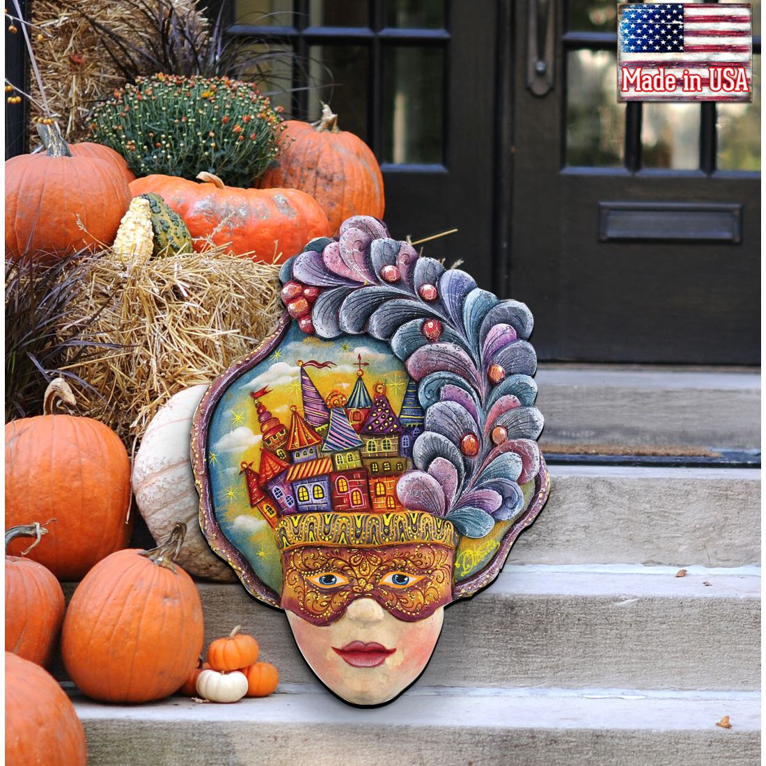 Carnival Mask Halloween Door Decor by G. DeBrekht - Thanksgiving Halloween Decor - 8161038H