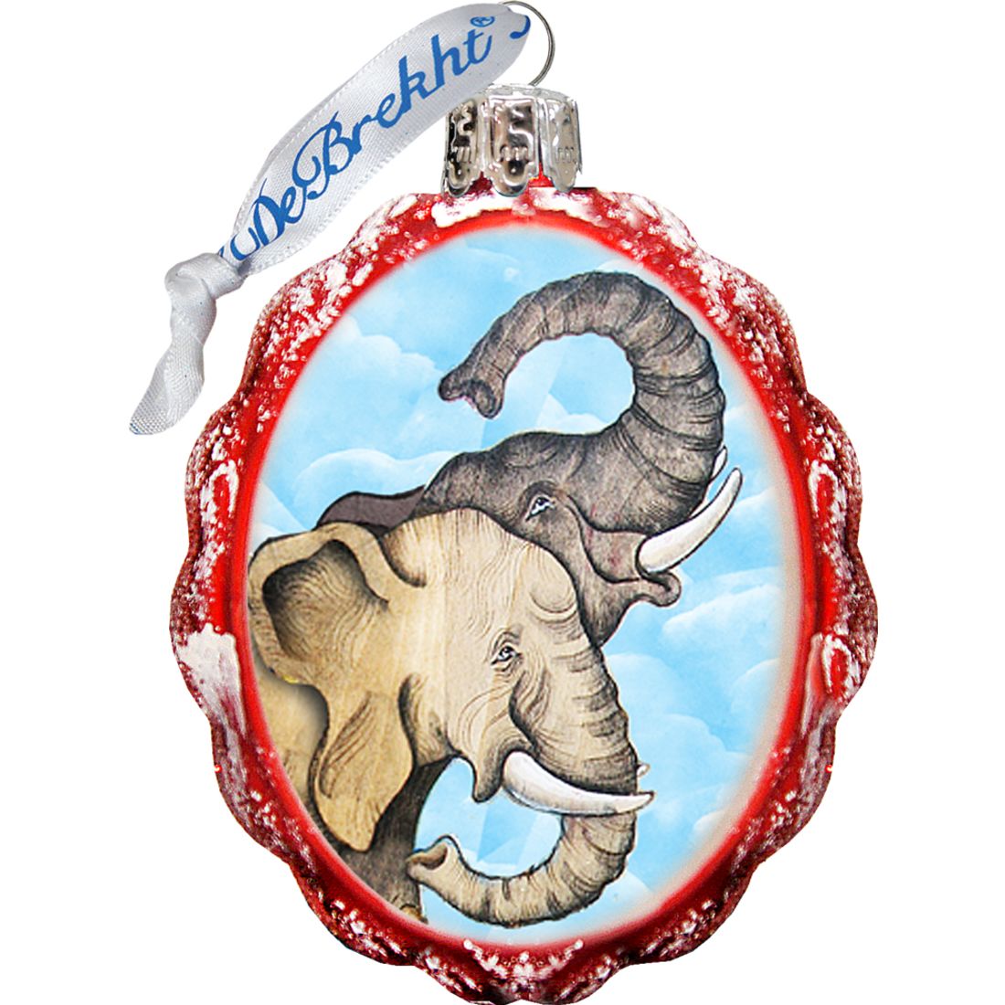 Juego de 3 adornos de vidrio de mercurio Safari de G. DeBrekht - Decoración navideña con temática de vida silvestre - 770124S3