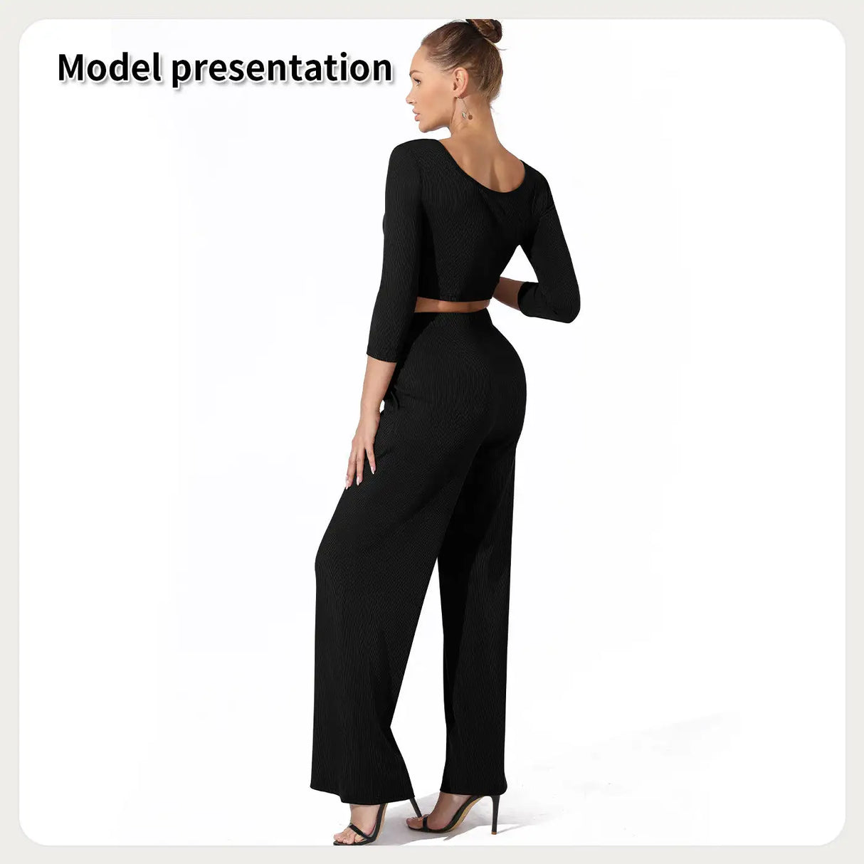 Women's Fashion Simple Solid Color Top Pants Set - Lootquake