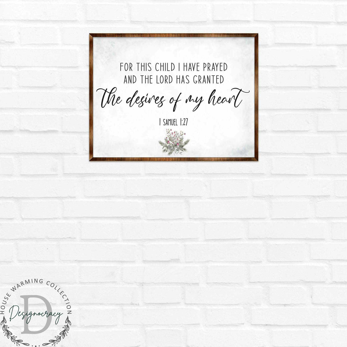 Los deseos de mi corazón - Decoración de madera para habitación infantil - Samuel 1:27 - Decoración contemporánea - Arte religioso de pared - 310339