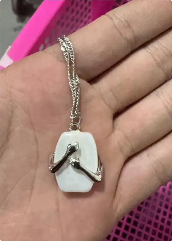 Unique Square Baroque Pearl Couple Pendant Necklace Valentines Day Lover Gift Party Jewelry - Lootquake