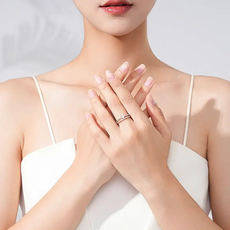 S925 Loving Heart In Sterling Silver Zircon Ring Light Luxury - Lootquake