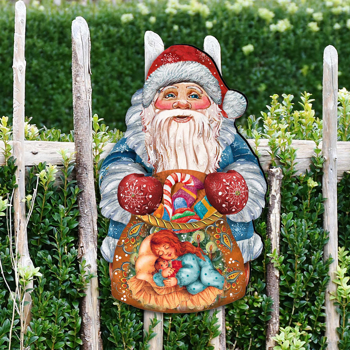 Gift Bag Santa Door Decor Door Decor by G. DeBrekht - Christmas Santa Snowman Decor - 8117901H