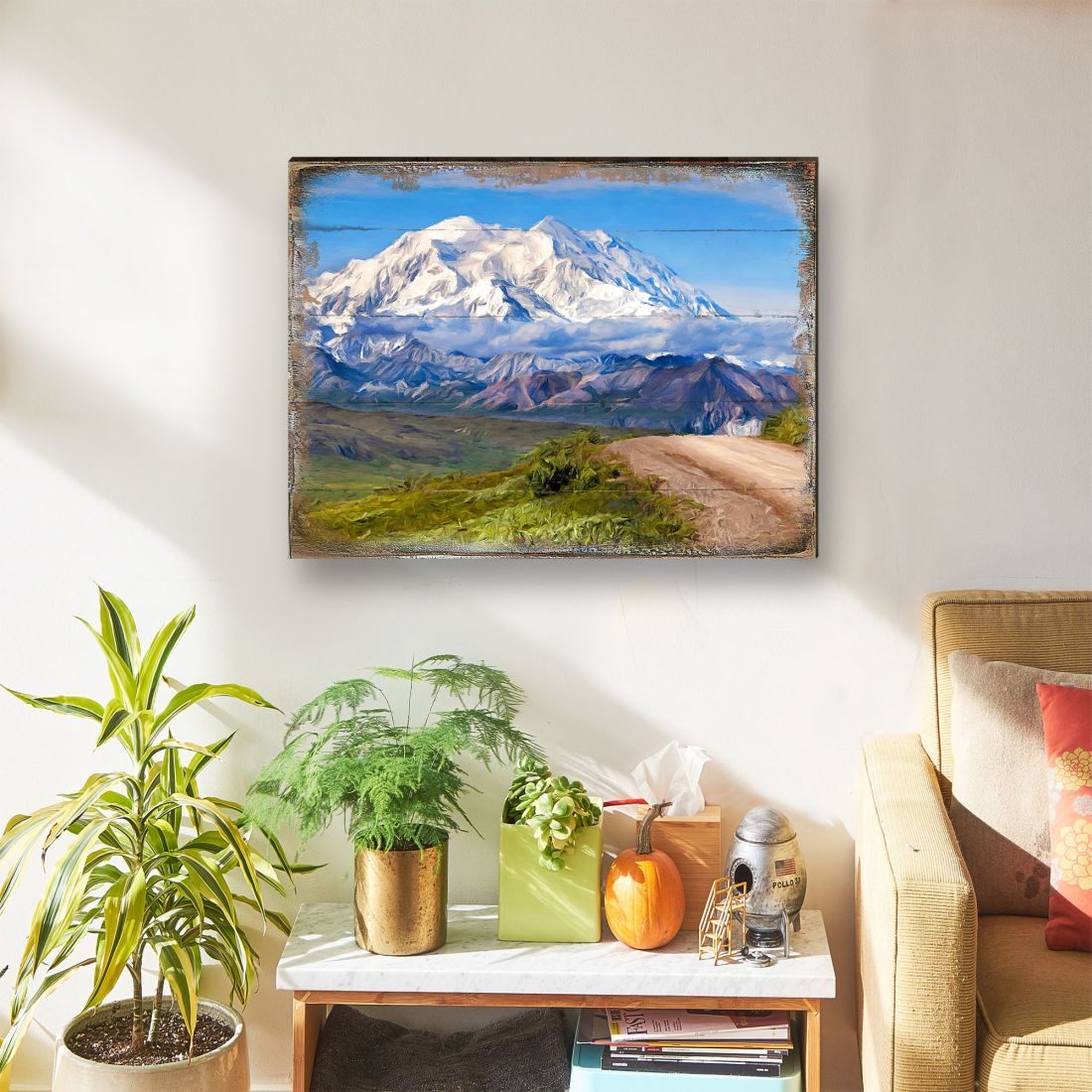 Mountain View Art Wooden Wall Art by Nature Wonders - Nature Wildlife Decor - 95242B