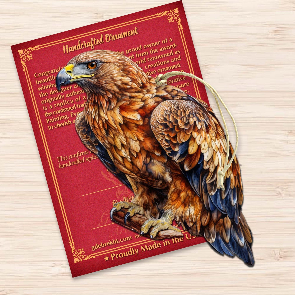 Adornos de madera de águila real de Alaska de G.Debrekht - Decoración navideña con temática de vida silvestre - 8710101-5