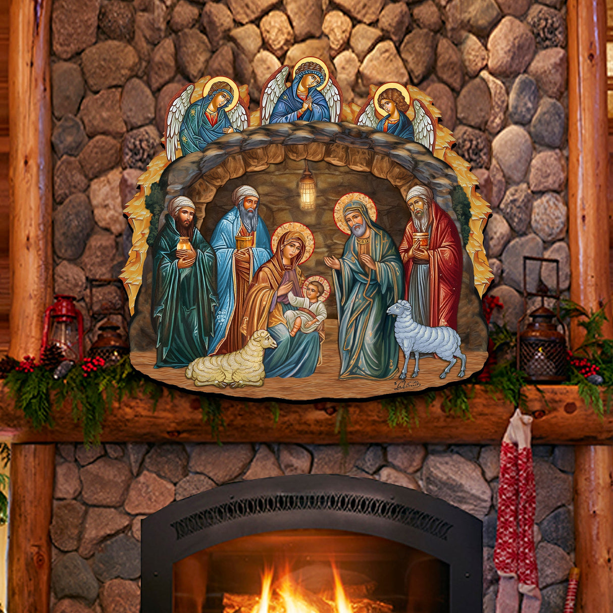 Orthodox Nativity Scene Holiday Door Decor by G. Debrekht - Nativity Holiday Decor - 8652762H