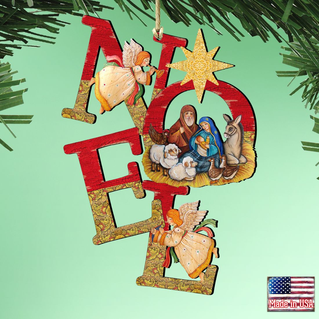 Noel Nativity Wooden Ornaments by G. DeBrekht - Nativity Holiday Decor - 8121458