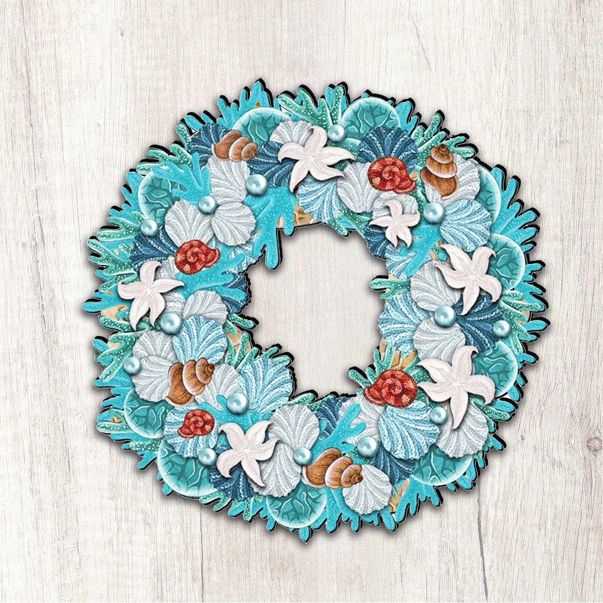 Coastal Holiday Door Wreath by G. DeBrekht - Coastal Holiday Decor - 8185306H