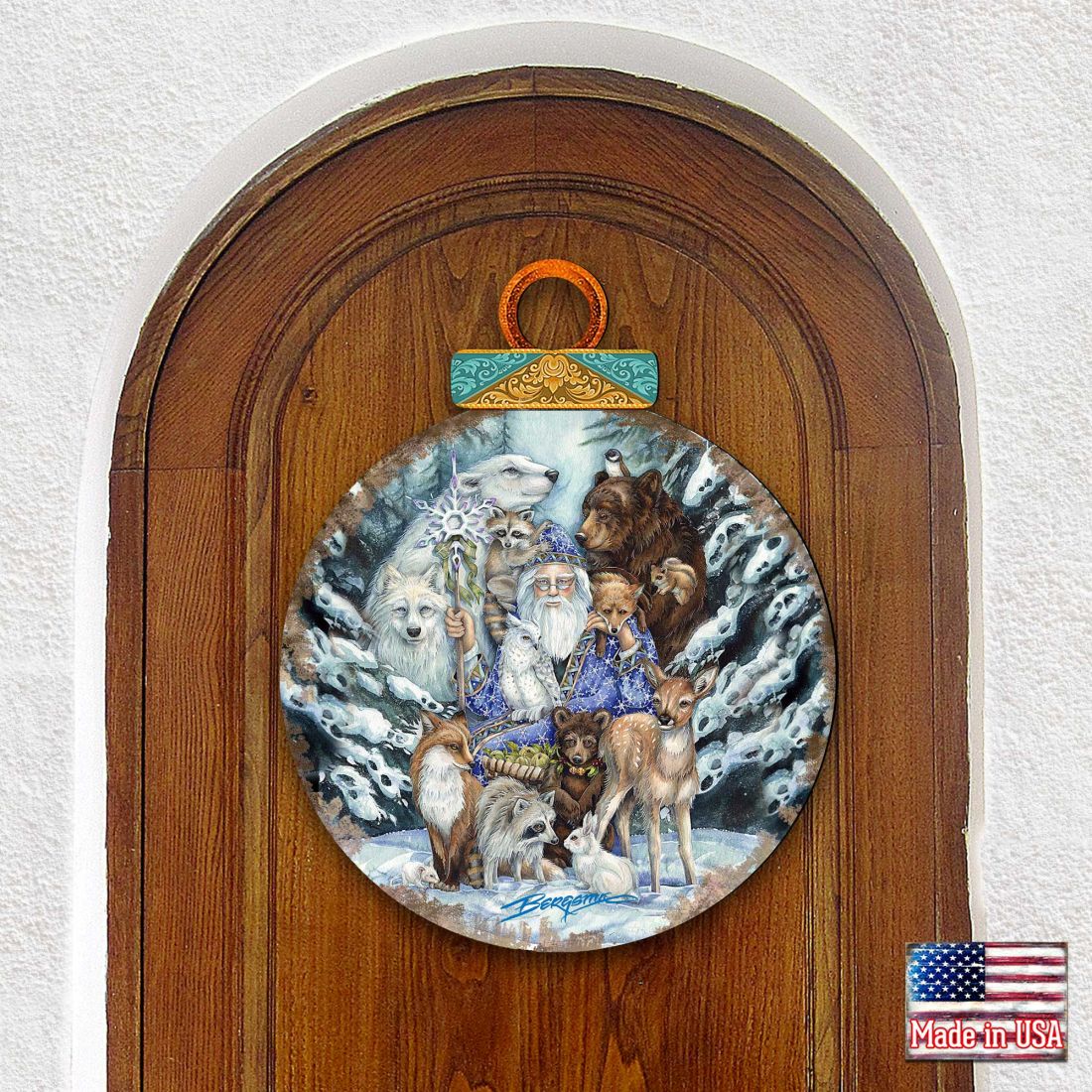 Colgador de pared "Reuníos en paz, Papá Noel" de J. Bergsma - Decoración navideña - 8591968H-JB