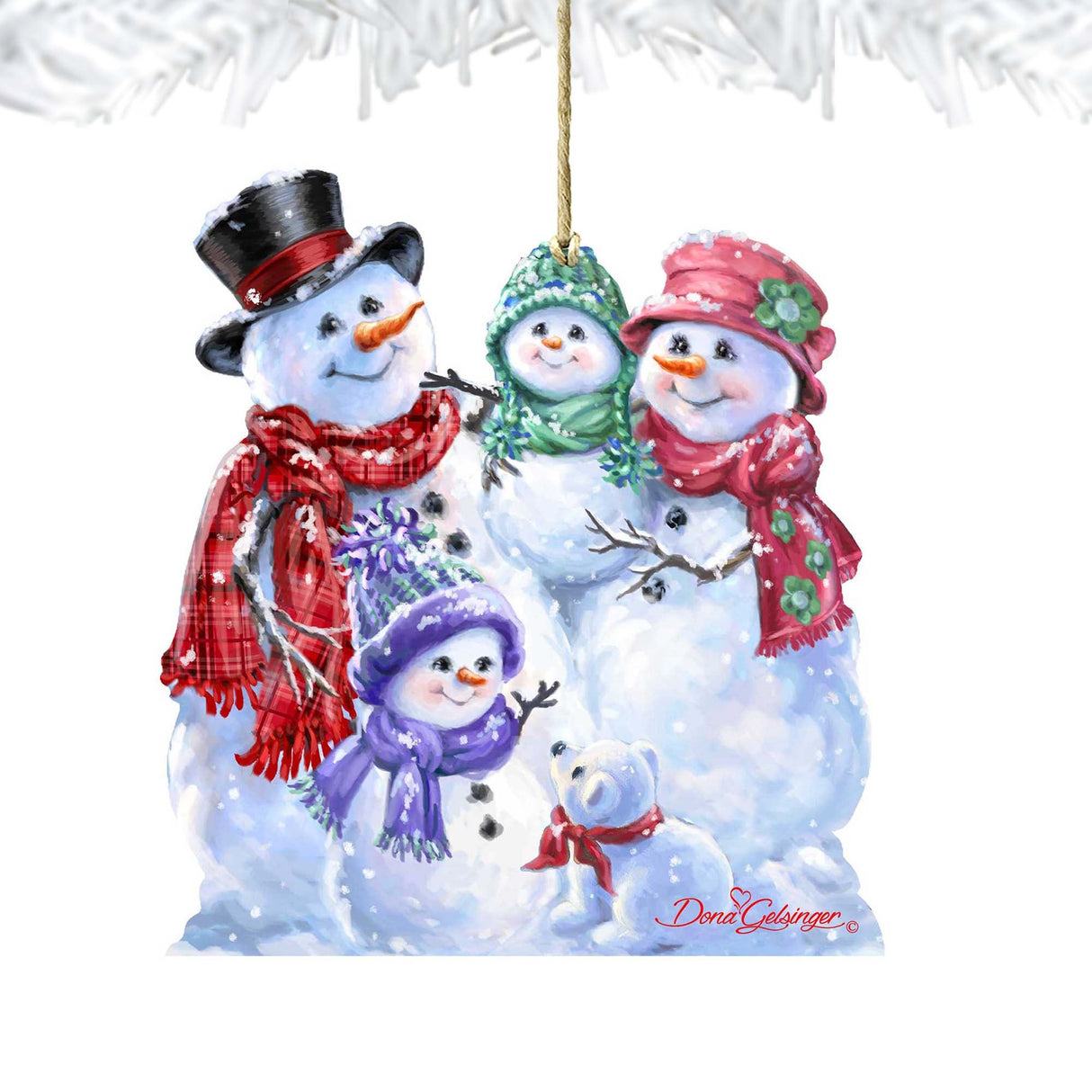 Adornos de madera con forma de familia de copos de nieve de Gelsinger - Decoración navideña - 8161018-1540