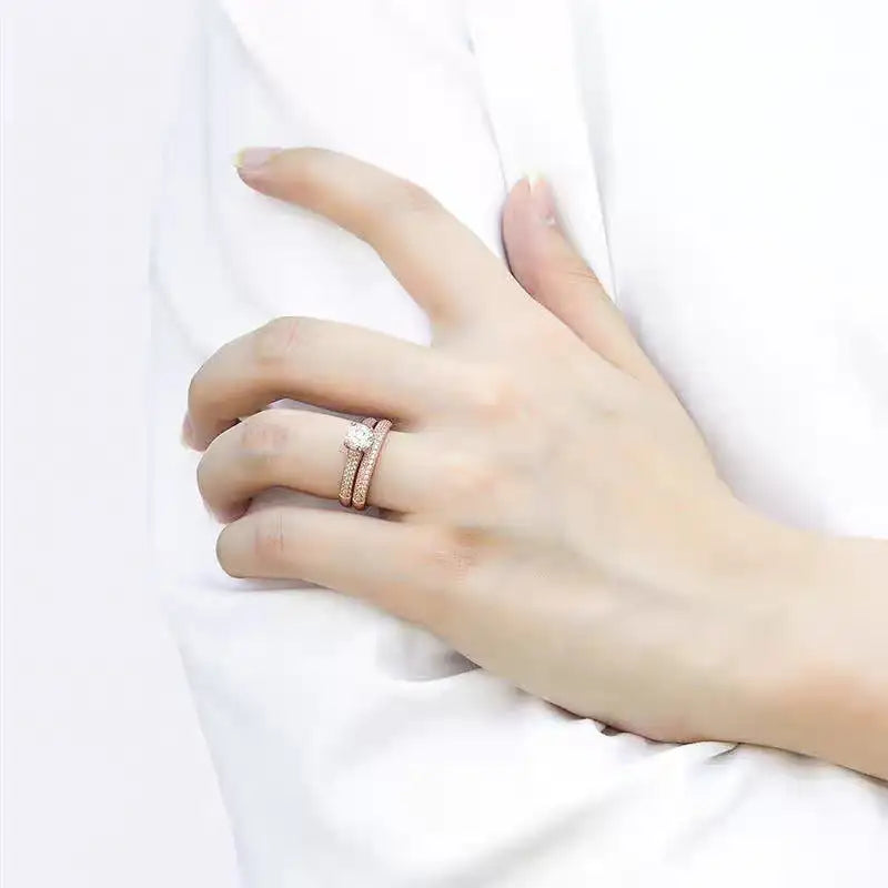 Women's Full-Diamond Stacked Ring - Lootquake