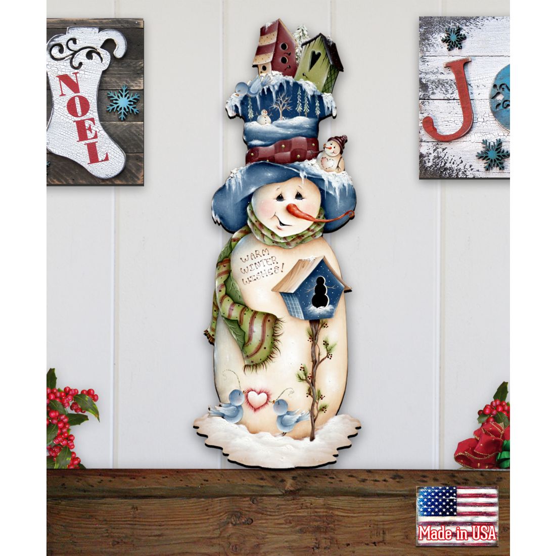 Decoración navideña para puerta de Frank Freezing de Jamie Mills-Price - Decoración navideña de Papá Noel y muñeco de nieve - 8457515H