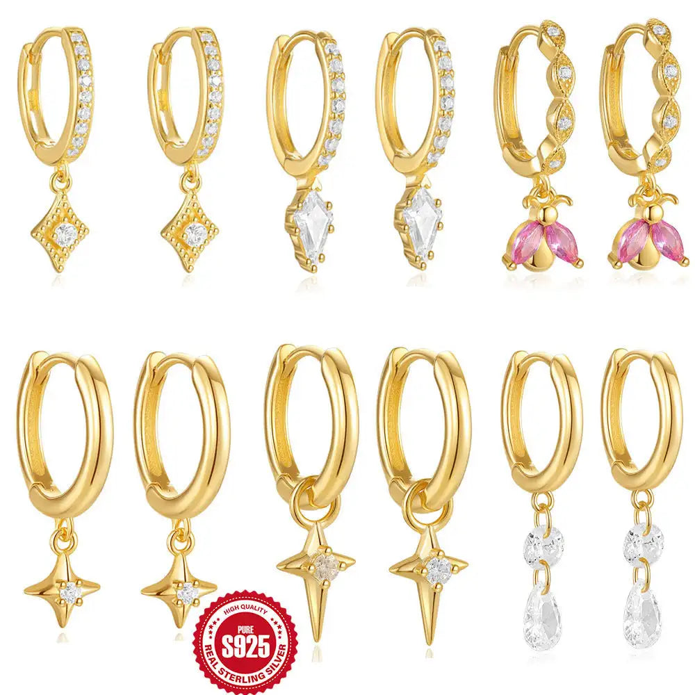 S925 Sterling Silver Diamond Ear Ring - Lootquake