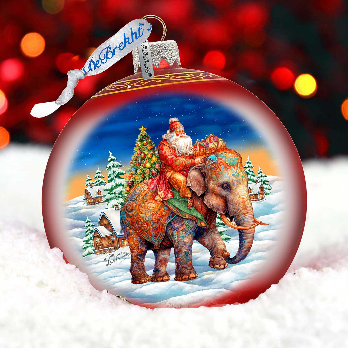 Adorno de bola de cristal de 12,7 cm con forma de trineo de safari - Decoración navideña - 73945 Adorno navideño de vidrio de mercurio - Adornos para árbol de Navidad de GDebrekht