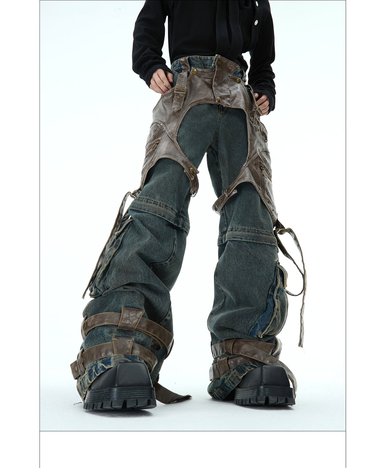 Retro Deconstructed Jeans Men's Detachable Stitching - Lootquake