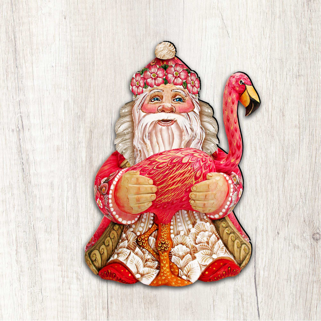 Flamingo Santa Tropical Door Decor by G. DeBrekht - Christmas Santa Snowman Decor - 8117835H