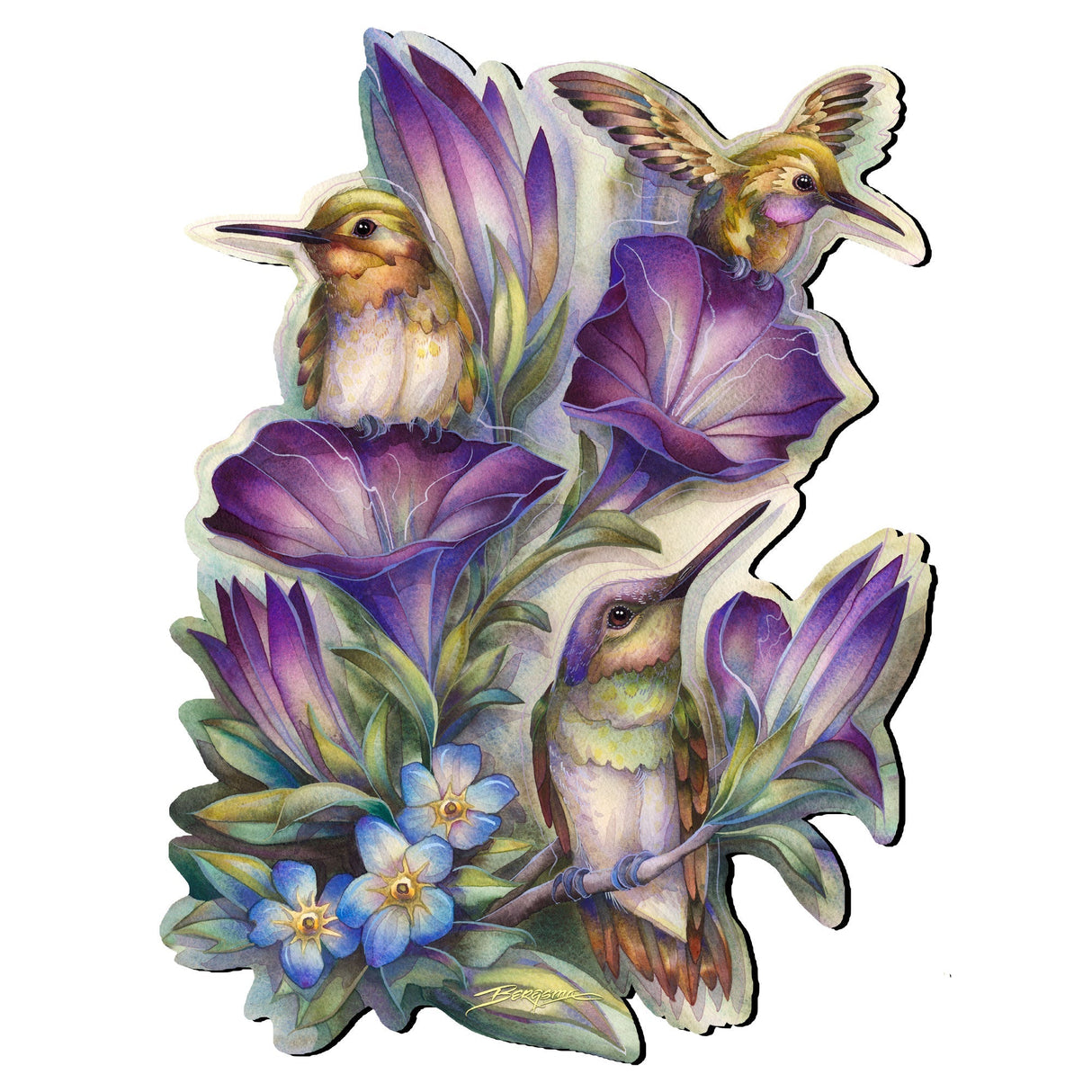 Everlasting Friendship Hummingbirds Wall Art by J. Bergsma - Wildlife Holiday Decor - 8591936W-JB