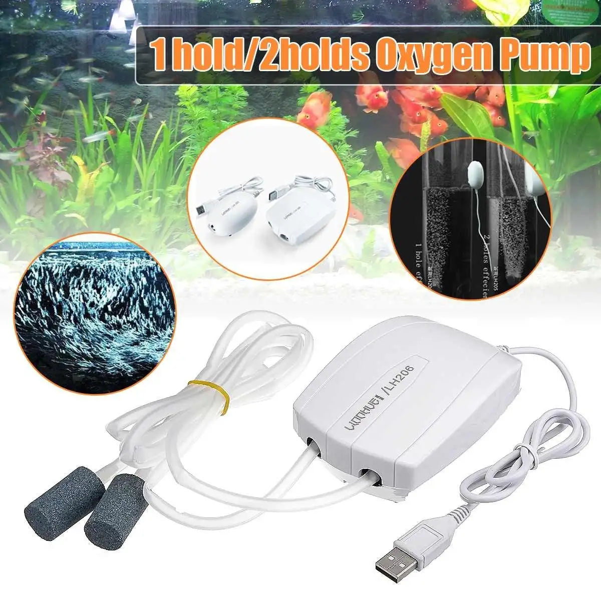 Aquarium AirPump Mini Compressor Single And Double Outlet Aquarium Aquarium Fish Tank OxygenPump - Lootquake