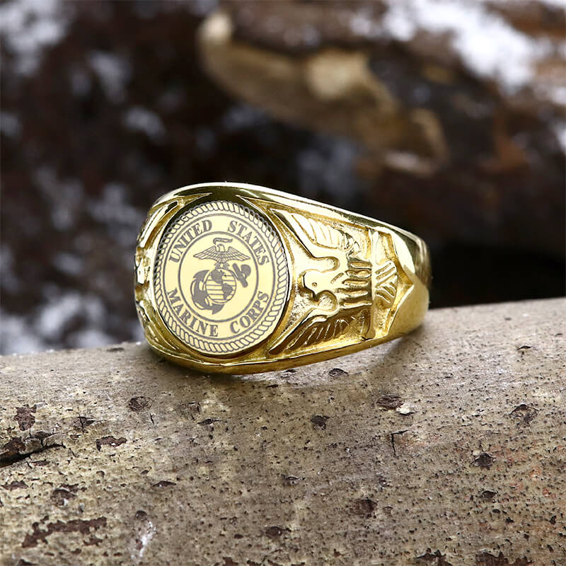 Eagle Globe Stainless Steel Marine Ring