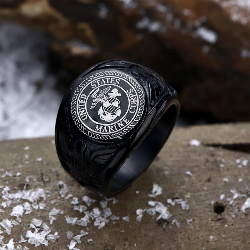 Eagle Globe Stainless Steel Marine Ring