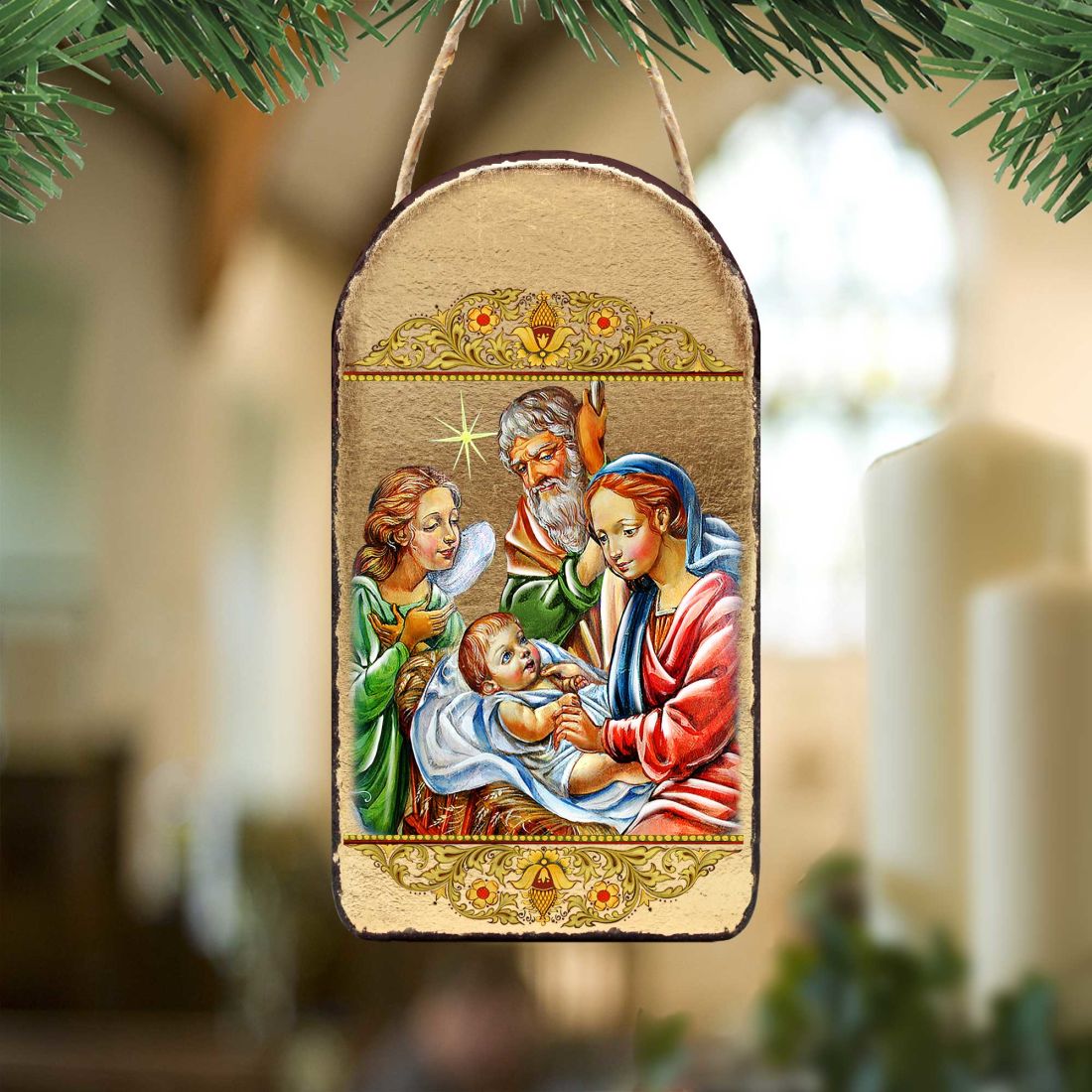 Adorno religioso cristiano de la Natividad con ángel - Decoración inspiradora - 87049