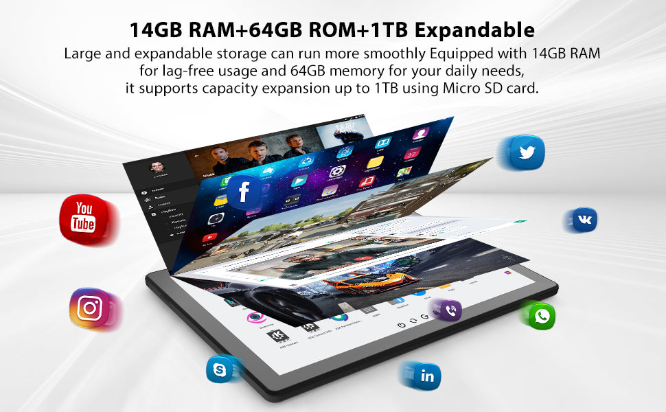 Tableta A7L de 10,1 pulgadas con Android 14, 14 GB de RAM, 64 GB de ROM, procesador de ocho núcleos, HD IPS, WiFi, funda protectora, lápiz, teclado, ratón, auriculares, PC
