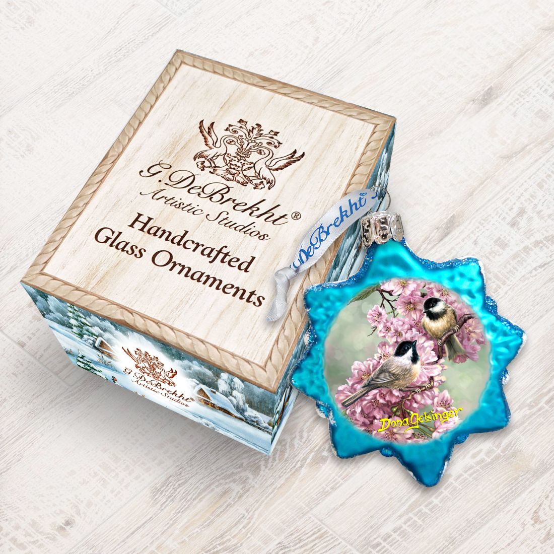 Adorno de vidrio de mercurio con flores de primavera de D. Gelsinger - Decoración navideña - 778104-DG