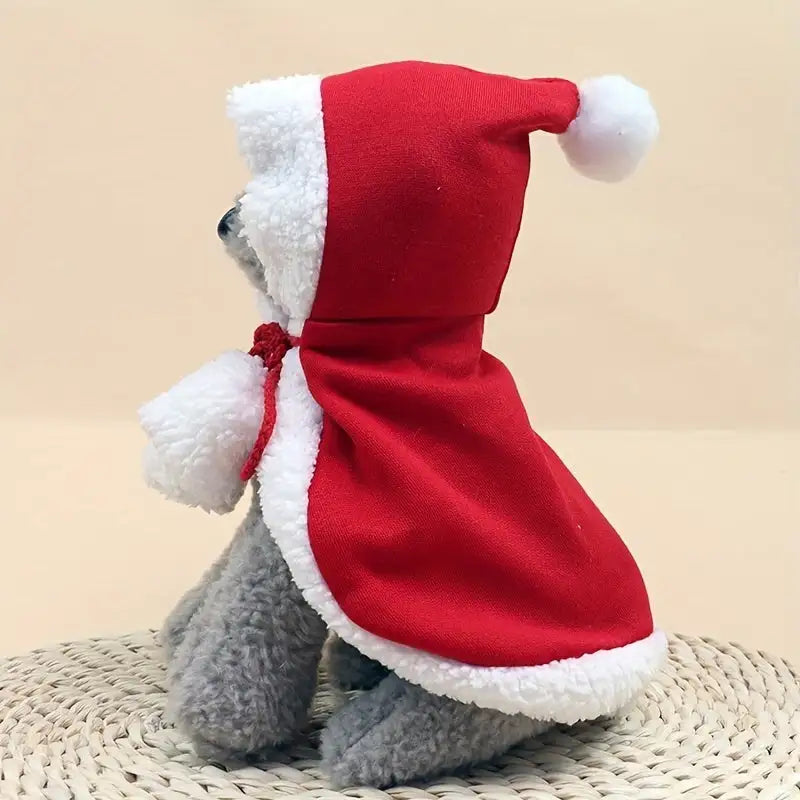 Cat Christmas Outfits, Dog Cat Santa Claus Outfit, Soft And Thick Xmas Cape With Hat, Christmas Cat Dog Costume Pet Cape, Cat Christmas Costumes For Cats, Medium Cat Cape For Cats - Lootquake