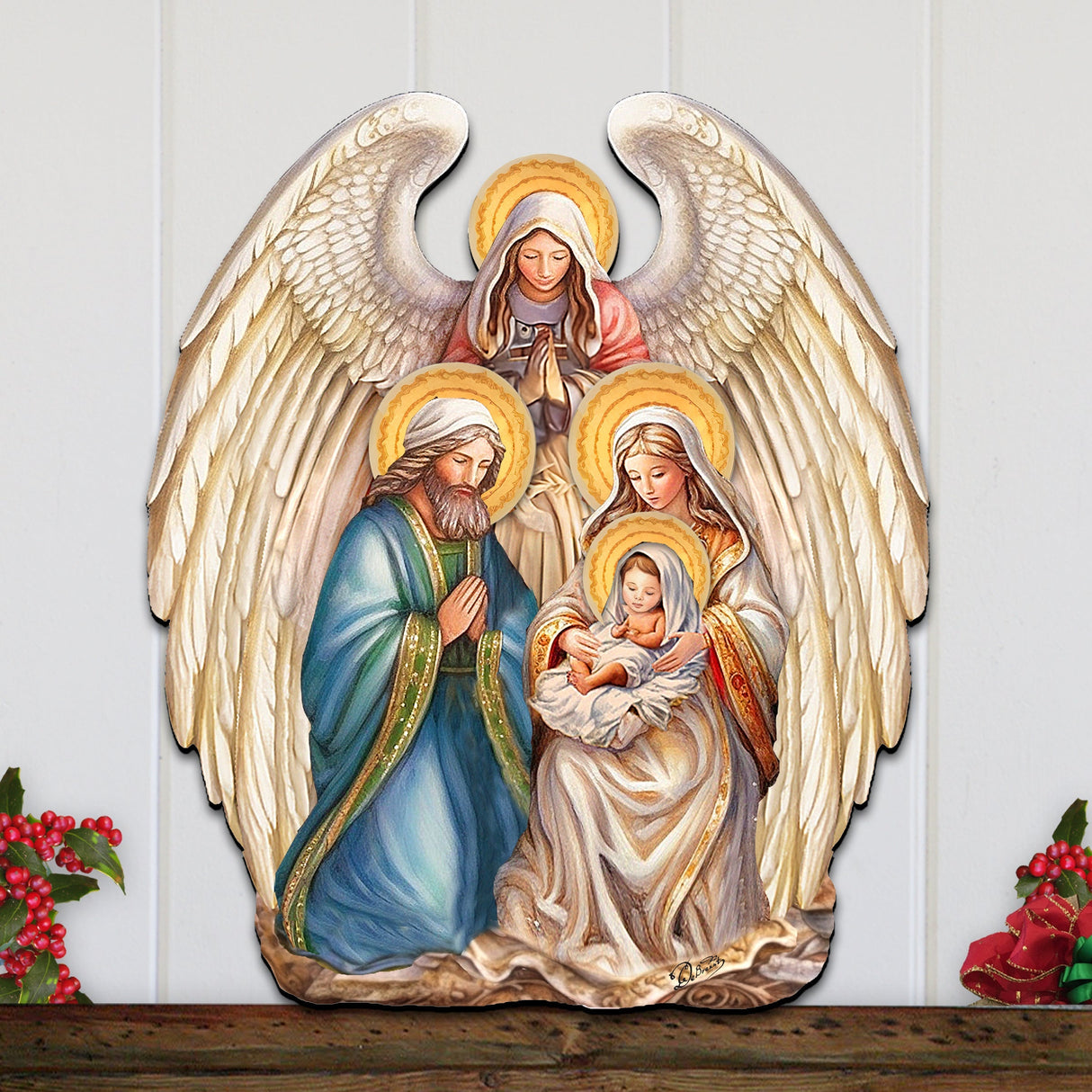 Nativity with Angel Holiday Door Decor by G. Debrekht - Christmas Decor - 8611056H