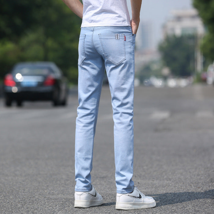 Spring And Summer Denim Trousers Men's Slim Straight Stretch - Lootquake