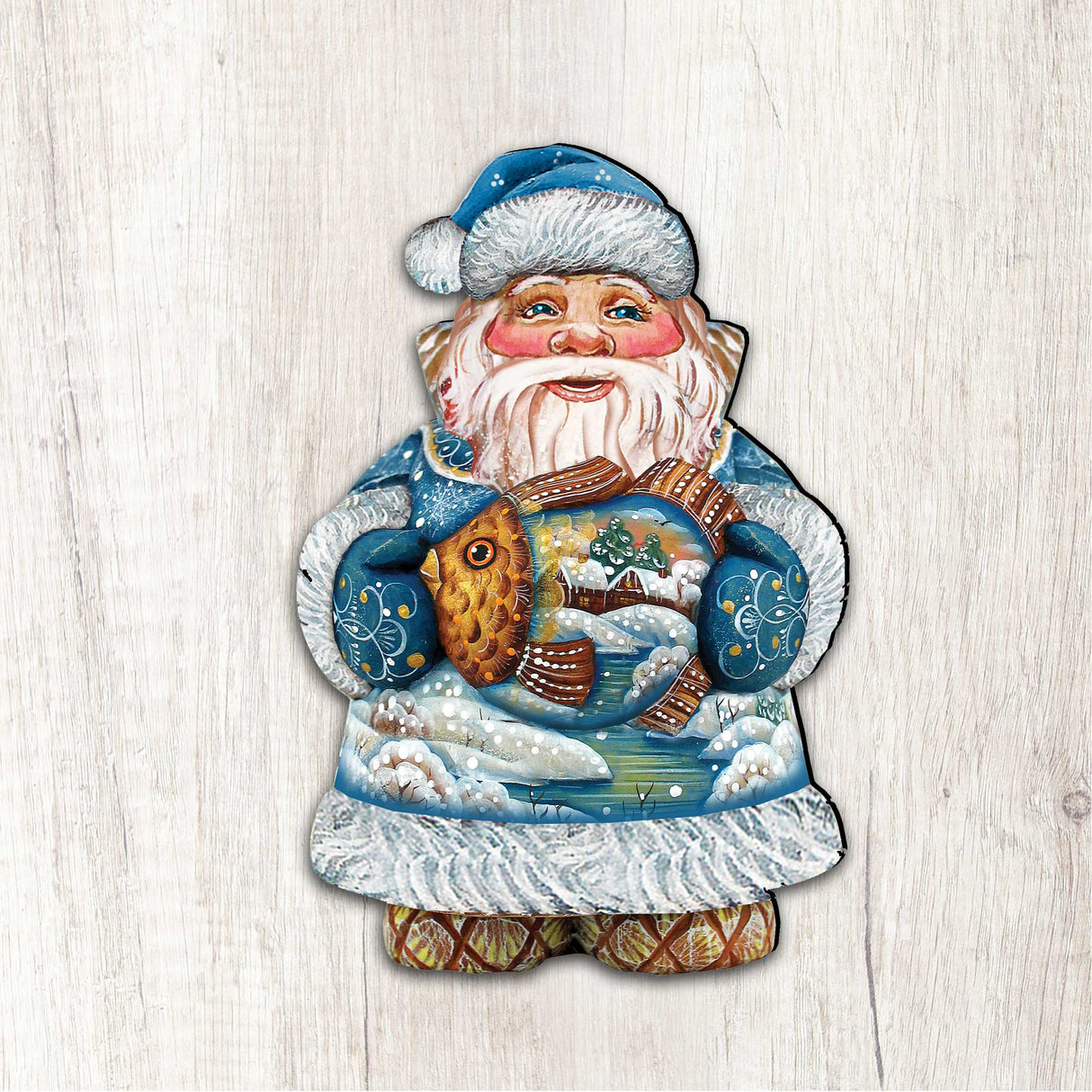 Goldfish Santa Christmas Door Decor by G. DeBrekht - Christmas Santa Snowman Decor - 8118201H