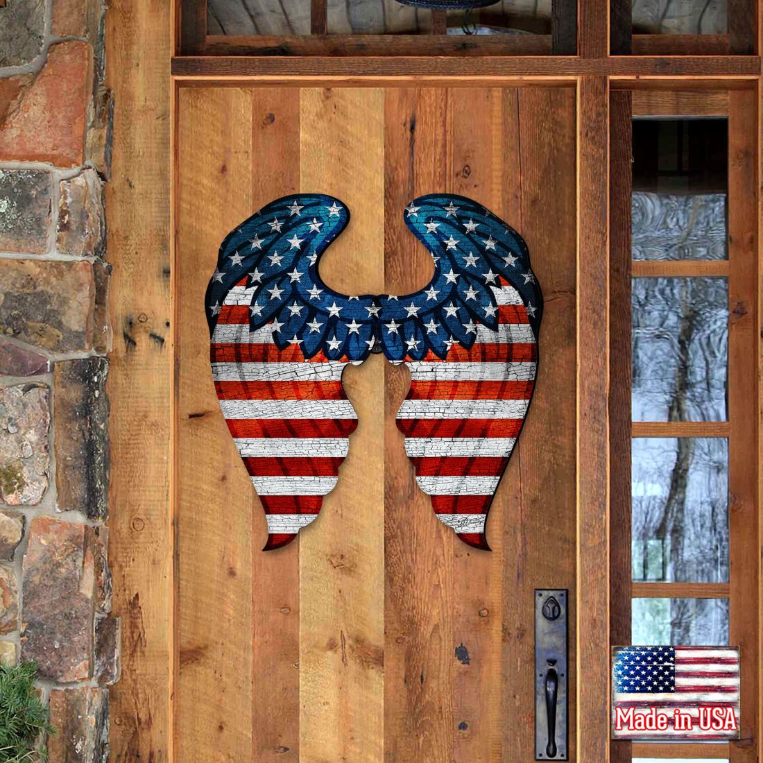 USA Wings Decorative Holiday Door Decor - American Christmas Decor - 8187131H